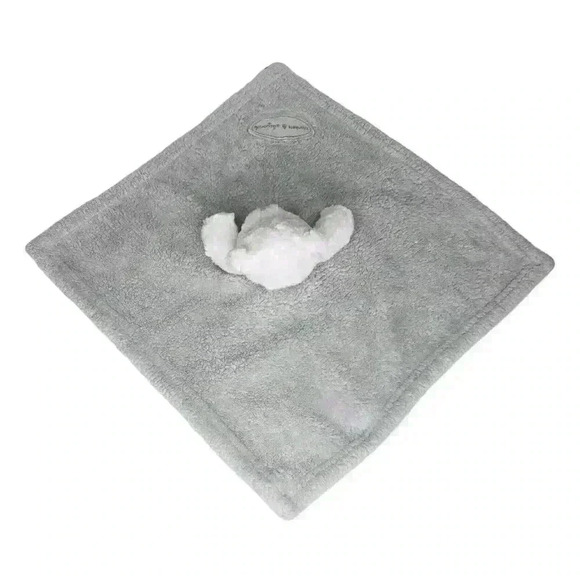 Blankets and Beyond plush bear lovey security blanket gray white - Picture 3 of 8